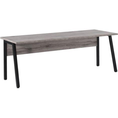 Schreibtisch gerade 150cm graue Eiche Sherman & schwarz – Kollektion SOON – Professionelles Design