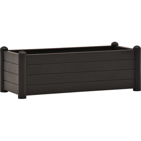 Jardinera elevada para plantas y flores jardín PP antracita 100 x 43 x 35 cm 020001222