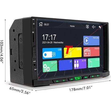 Autoradio 2 DIN 7 Pouces Écran Tactile Capacitif HD MP5 Multimédia Bluetooth Intégré (1/5)