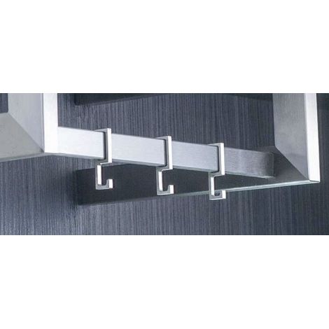 Simausrom Edelstahlrohr Nano 600mm - Zwischenstück der Garderobenstange U Form, Edelstahl gebürstet