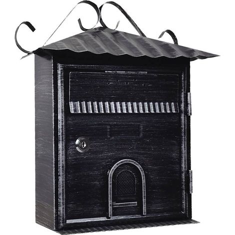 CASSETTA POSTALE 'FIORDALISO' cm 30x10,5x h 36 - argentoero antico