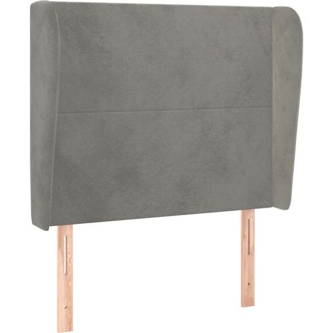 Maison Exclusive - Testiera ad Orecchio Grigio Chiaro 93x23x118/128 cm in Velluto