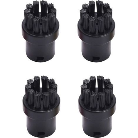 Lot de 4 brosses rondes de rechange pour nettoyeur vapeur Karcher SC1 SC2 SC3 SC4 SC5 SC7 (Noir) (1/4)