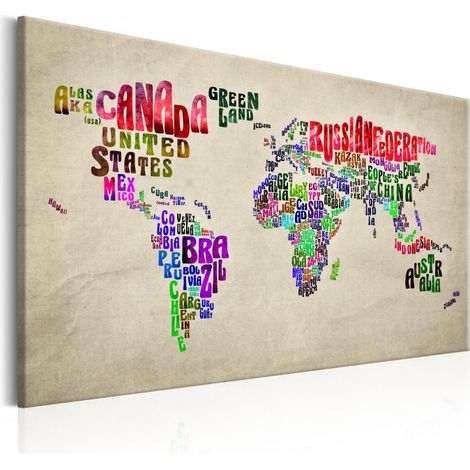 Tableau Imprimé "World Map : World Tour en Anglais" 60 x 90 cm (1/2)