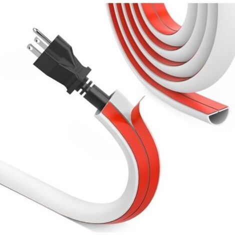 PA Mini-Kabelkanal, halbrunde Kabelabdeckung, Kabelkanal, selbstklebendes Band zum Abdecken von 1 Ader, flexible Kabelabdeckung für Kabel auf dem Boden oder an der Wand, weiß, 15 × 10 mm – 3 Meter (1/4)