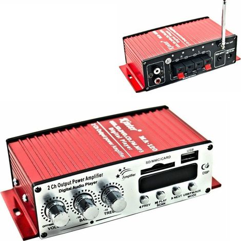 Trade Shop - 12v Usb Amplificador De Audio Mp3 Home Car 2-channel 40w Control Remoto Ma120 -