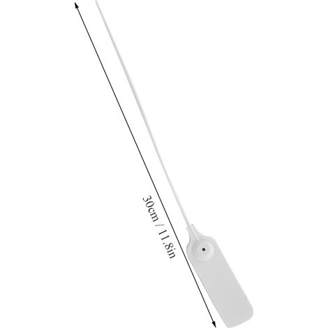 Selbstsichernde Kunststoff-Sicherheitsbänder – 100er-Packung [Weiß] – Rücklaufsicherung für Gepäck, Taschen und Kleidung – inklusive Metalldraht – 30 cm (1/5)