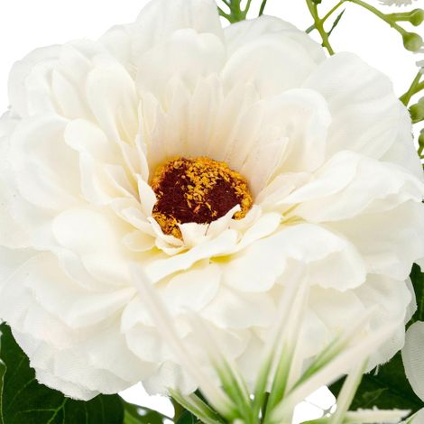 Mömax Kunstblume Cosmea Dahlienmixstrauss II Weiß/Grün (1/2)
