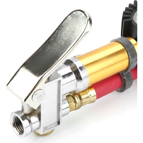 Manomètre de Pression de Pneu Moto 1/4" avec Pompe à Air et Cadran pour Gonflage