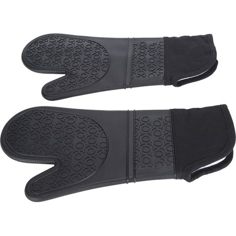 Lot de 6 maniques de cuisine avec pince, maniques en silicone, gants isolants thermiques et tapis isolants.
