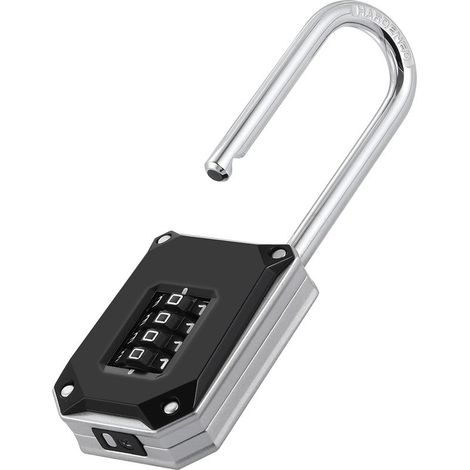 Hochleistungs-Zahlenschloss, 57 mm lange Schlösser, 4-stellige Zahlenschlösser mit großen weißen Ziffern und Reset-Schutzabdeckung (1/5)