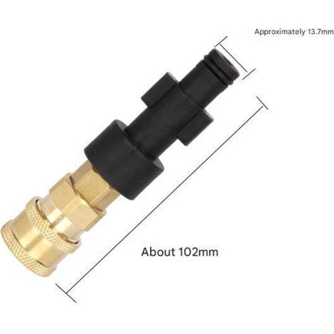 Adaptateur avec raccord rapide femelle de 1/4 de pouce, compatible avec les nettoyeurs haute pression Karcher/Kärcher des séries K2, K3, K4, K5, K6 et K7.