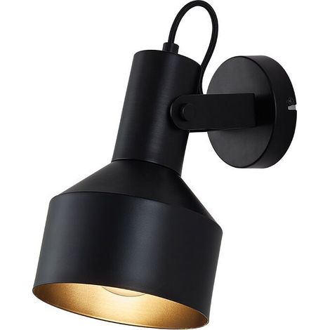 Applique murale décorative 1xE27 23W IP20 – Métal noir (1/4)
