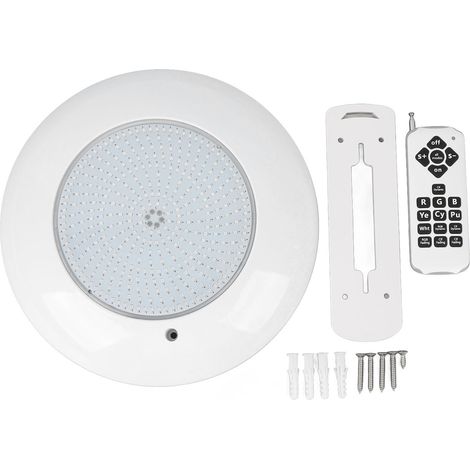 Ortviai Projecteur LED pour piscine enterrée 12 V 18 W RGB IP68 avec télécommande, étanche, montage mural