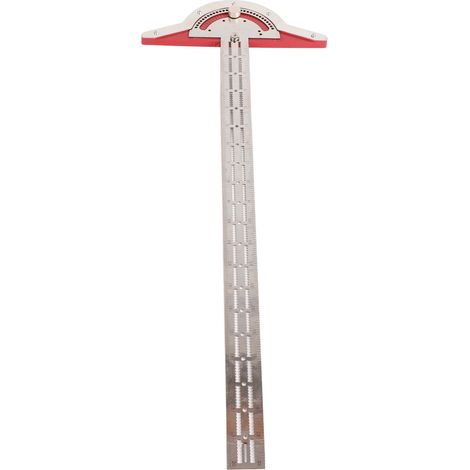 Règle de chantournage réglable 0°70° en acier inoxydable, haute précision, forme en T unique avec dents de scie, outil de mesure pour menuisier (50 cm). (1/5)