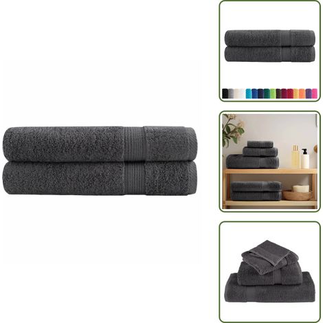 The Living Store Serviettes de sauna de qualité supérieure SOLUND 2 pcs - Serviettes De Sauna - Serviettes En Coton - Serviettes Hygiéniques - Serviettes Absorbantes - Serviettes Douces