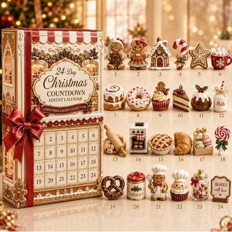 Boîte mystère de Noël avec figurine biscuit de Noël, décoration surprise festive pour sapin, maison, fête et collection (1/4)