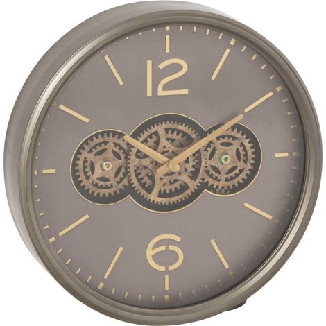 Horloge murale à engrenages gris et or - gris et or (1/4)