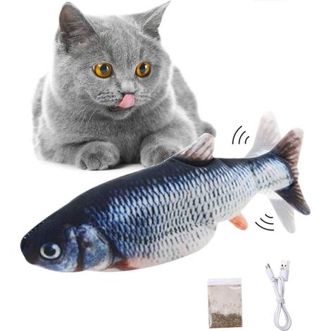 Jouet Pour Chat Électrique - Poisson Dansant Simulé - Jouet Interactif avec Capteur de Mouvement et Recharge USB - 1 Pièce (1/5)