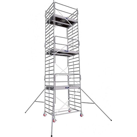 Echafaudage roulant alu - hauteur de travail max 7.90m - 7220062