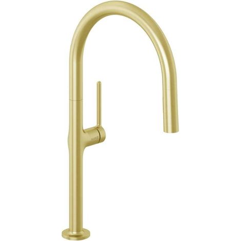 Kludi Reef - Grifo de fregadero con ducha extraíble, oro cepillado 50851N075