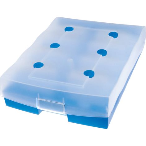 Han 9987-643 Scatola di archivio CROCO-DUO, per 2.200 schede DIN A8 con registro A-Z e 8 supporti, azzurro traslucido (1/5)
