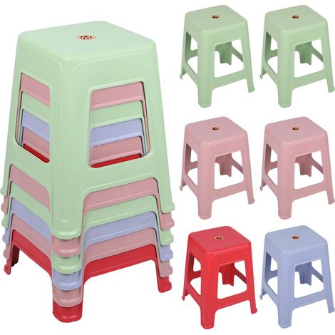 6er-Set stapelbare Kunststoffhocker – Robustes PP-Material, umweltfreundlich und geruchsneutral, platzsparend, einfach zu verstauen – Geeignet für Büros, Besprechungsräume, Schulen, Wohnbereiche usw (1/5)