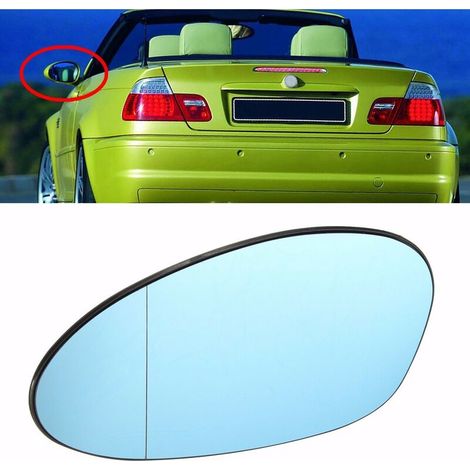 Rétroviseur Vitre - Verre Bleu Teinté - Compatible BMW Série 3 E46 2001-2006 - Gauche Et Droite - 2 Pièces (1/2)