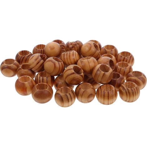 100 perles en bois pour filles, perles de 20 mm, grosses perles en bois, guirlande en macramé, perles à gros trou (1/5)