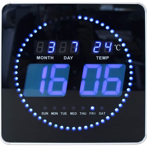 Unilux Orologio LED Blu 28 cm Diametro Design Senza Cornice