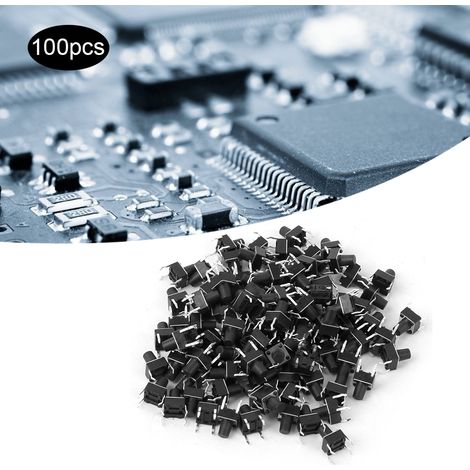 Lot de 100 mini-interrupteurs tactiles momentanés à bouton-poussoir (6 x 6 x 8 mm) (1/5)