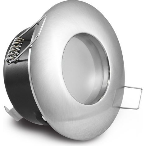 2 lentilles réfléchissantes - boîtier de spot en acier inoxydable brossé - convient pour salle de bain, salon, cuisine, chambre (1/5)