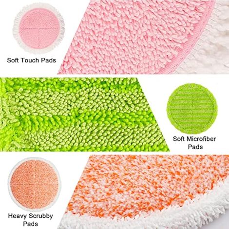 Lingette flottante pour balai électrique, lingette de polissage douce en microfibre, 2 lingettes abrasives, 2 lingettes douces (1/5)