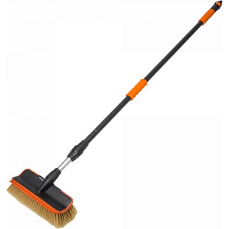 Autowaschbürste, Teleskop, Soft-Modell 150-250 cm, Autowaschbürste, weiche Borsten, Absperrventil, doppelflächiger Bürstenkopf, ausziehbarer Griff (1/4)