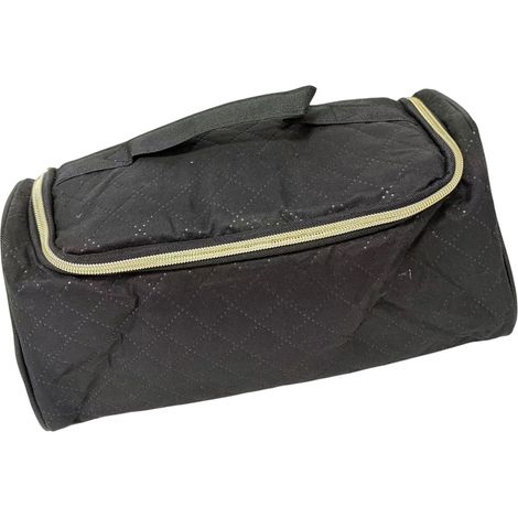Reisetasche für Haarstyling-Geräte mit Aufhängehaken, tragbar, hitzebeständig, Aufbewahrungsetui für Glätteisen und Lockenstab, Schwarz