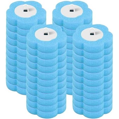 Toilet Brush Disposable Toilet Brush with 30 Cleaning Refills, Sponge, Toilet Rod Replacement Heads, with Holder for Washbasin, Bathtub (B) (1/5)