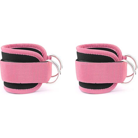 Sangles de cheville pour machines à câbles, lot de 2 roses (1/5)