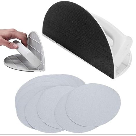 Cale a Poncer Angle, Ponceuse d'Angle Semi-Circulaire Multifonctionnelle, à Main Papier Abrasif Remplaçables, Outil Poncage Bois pour Le Travail Du Bois Les Murs (1/5)