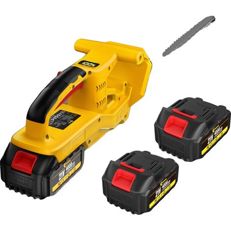 Elektrischer Heckenschneider, kabelloser Betrieb, Hochleistungsbatterie, Gelb 20 Zoll (1/2)