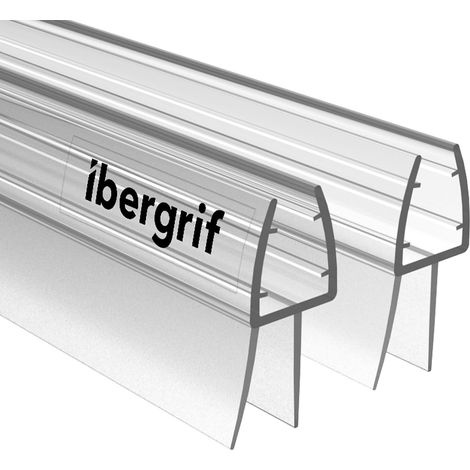 Ibegrif M102-80, Duschdichtungen für Glastüren, 80 cm, 5/6/7/8 mm Glas, 2 Stück, klar (1/5)