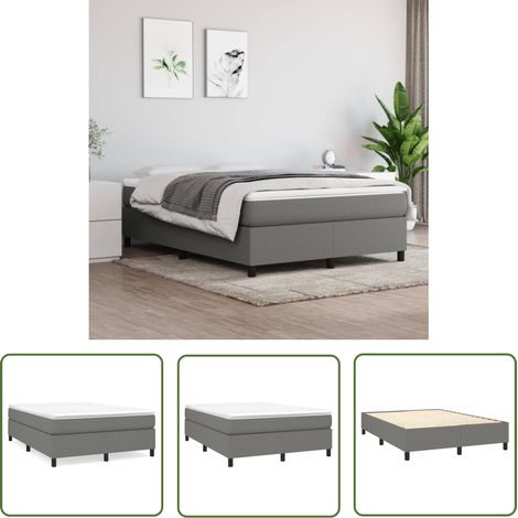 The Living Store Boxspringbett mit Matratze Dunkelgrau 140x200 cm Stoff - Boxspringbett - Doppelbett - Bettenrahmen - Matratze - Matratzenauflage (1/5)