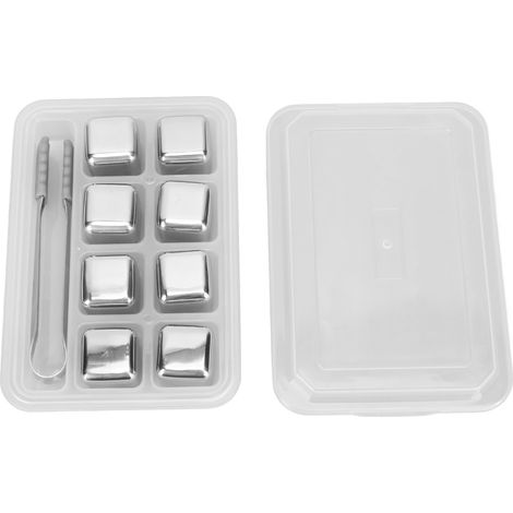 wiederverwendbare Edelstahl-Eiswürfel mit Clipbox für Whisky und andere Getränke (1/5)