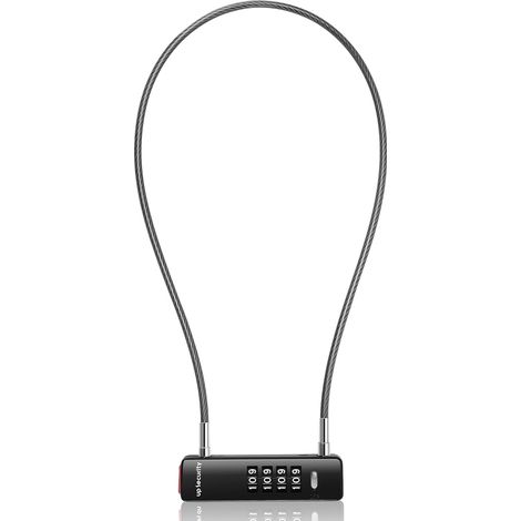 Cadenas à câble combiné pour vélo, cadenas à combinaison 4 chiffres pour portail extérieur, valise sécurisée, trottinette, cadenas en U avec code, armoire (Câble 60 cm, Noir) (1/5)