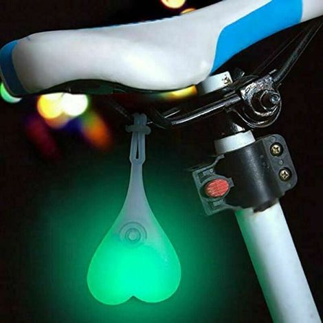 Feu Arrière Vélo - Forme Cœur - LED Étanche IPX4 - 3 Modes (Fixe/Clignotant/Lent) - Pour Guidon/Tige/Cadre - 1 Pièce (1/5)