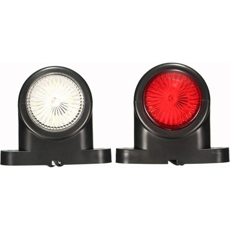 2 x 8 LED Side Marker Lights 12/24V Trailer E8 Double-Sided Warning White Red Light for Lorries RV Caravan (1/5)
