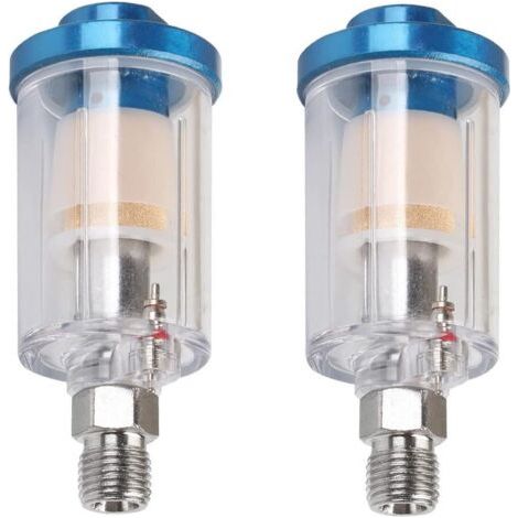 BUNTHAUS Lot de 2 séparateurs d'eau et d'huile pour aérographe Pour compresseur d'air Entrée et sortie NPT de 6,35 mm (1/5)