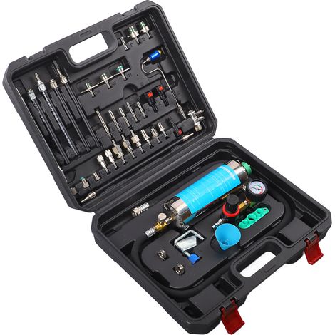 Kit de nettoyage pour système d'injection automobile - Bouteille suspendue, buse et outil de nettoyage pour injecteur et papillon des gaz, ensemble professionnel (1/5)