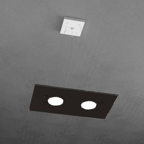 Sospensione Moderna Rettangolare Path Vetro Marrone 2 Luci Gx53 (1/3)