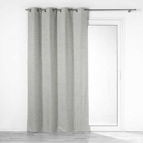 Rideau à Œillets 140 x 260 cm – 100 % Occultant / Chambray Uni – Crépuscule Gris (1/7)
