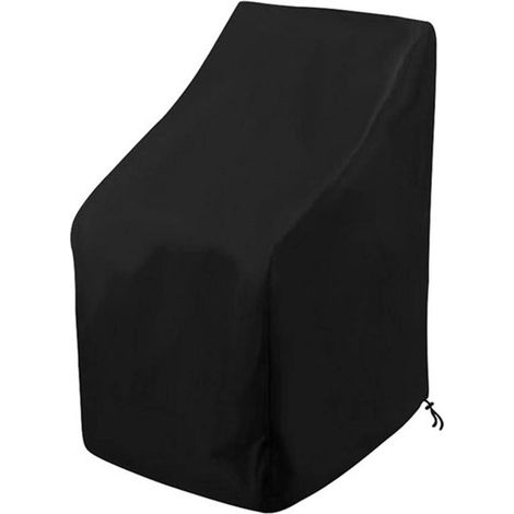 Gartenstuhlüberzug – stapelbarer Stuhlüberzug – UV-geschützt – 64 x 64 x 70/120 cm – schwarz (1/5)